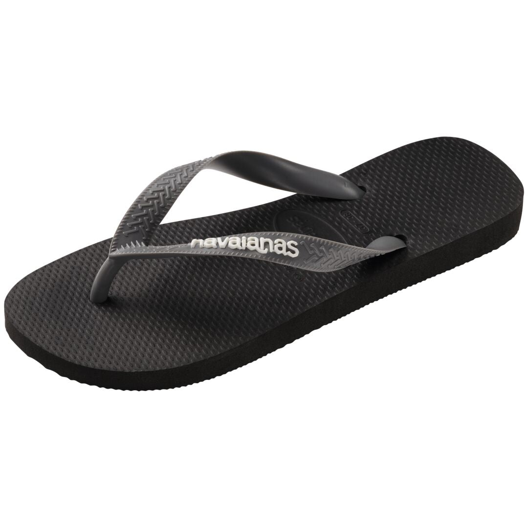 HAVAIANAS Top Logo Pop Up Tongs Black/Steel Grey