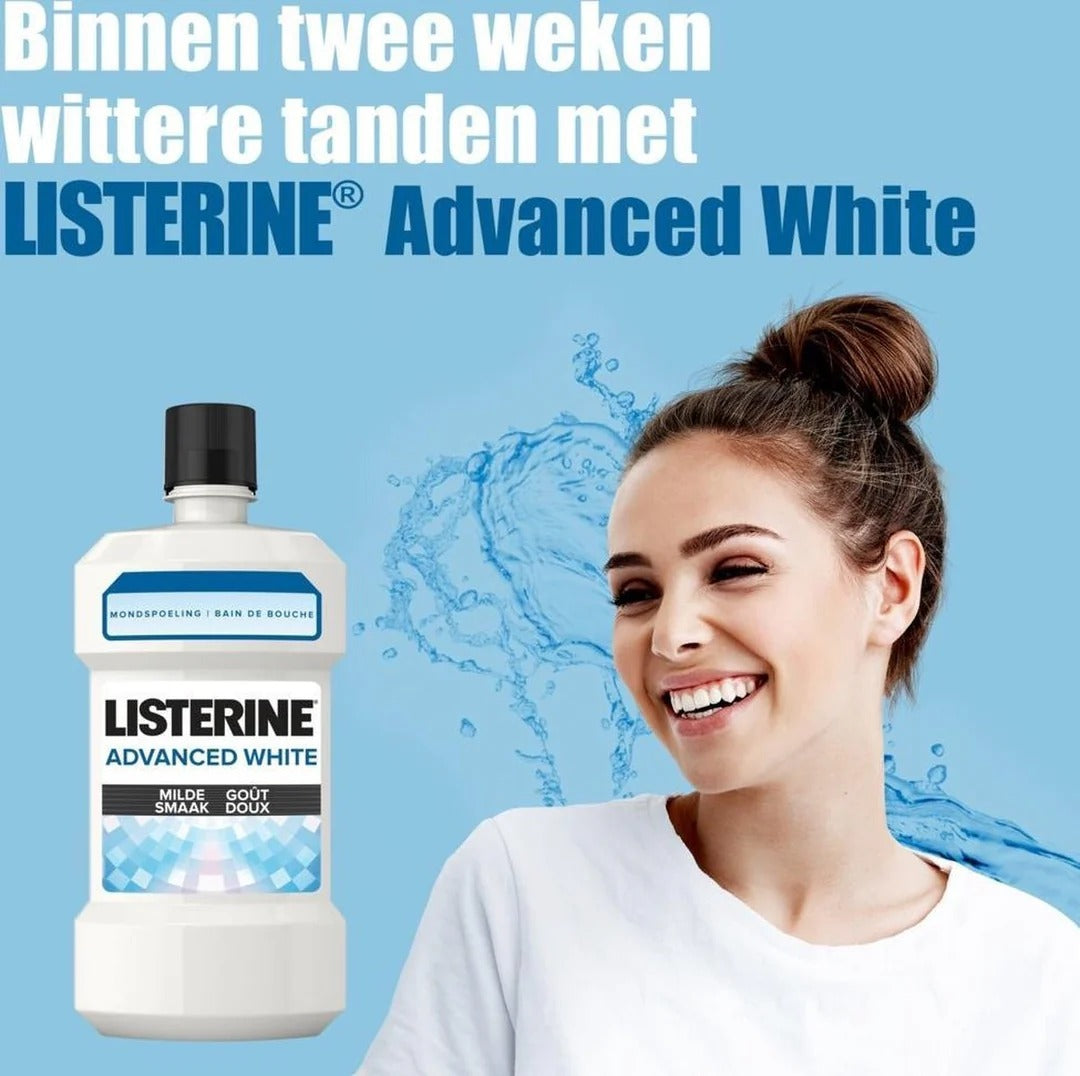 LISTERINE Advanced White Bain de bouche goût doux - 500 ml