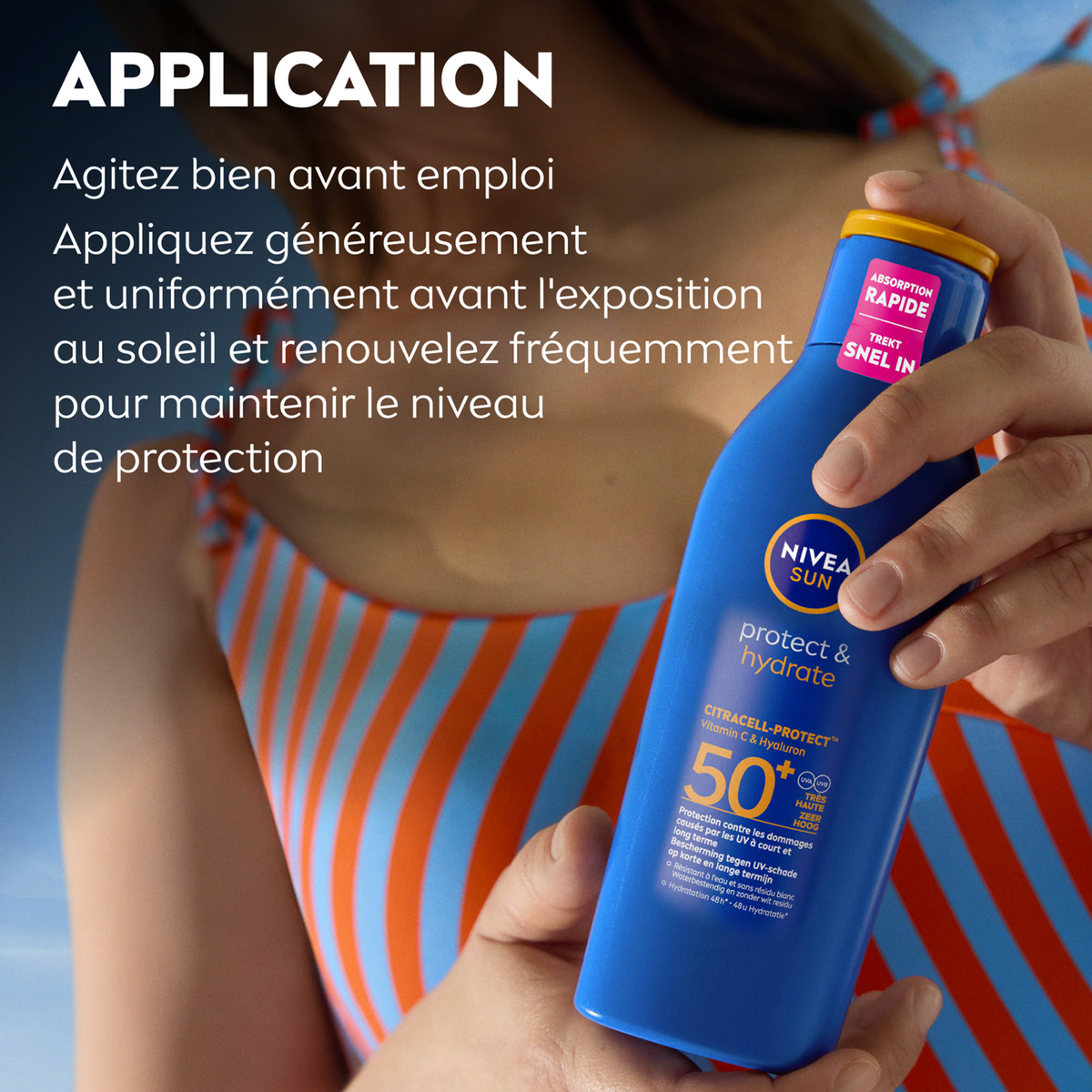 NIVEA SUN Potect & Hydrate Lait protection solaire SPF 50+ - 400 ml