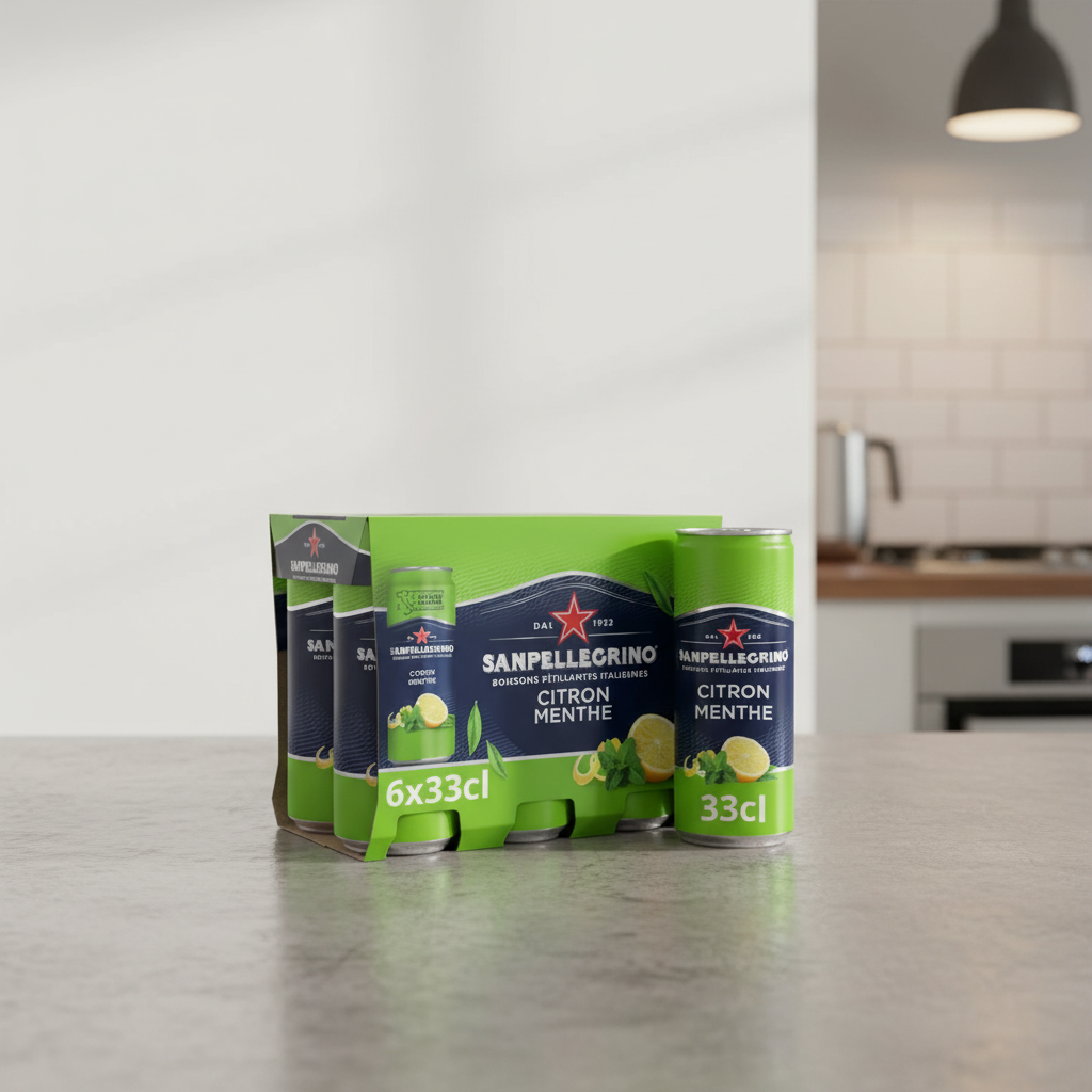 SAN PELLEGRINO Canettes fines Citron & Menthe 6 x 33 cl