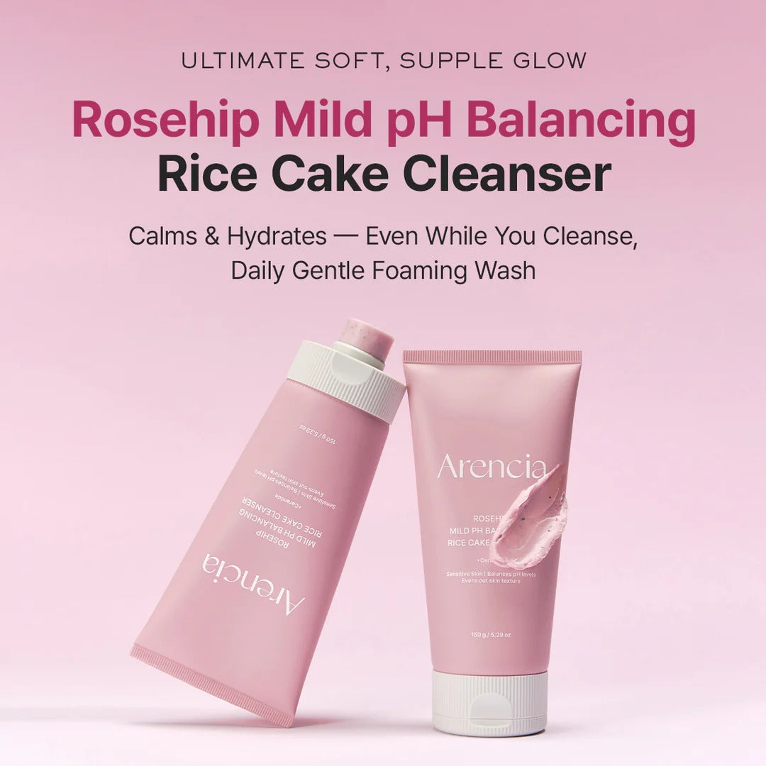 Arencia Nettoyant gâteau de riz doux équilibrant le pH à la rose musquée - 150 g