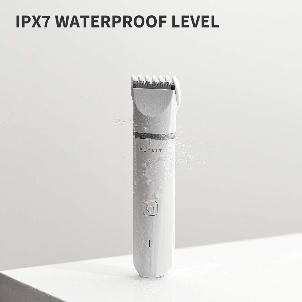 PETKIT Pro Tondeuse électrique 2-en-1 professionnelle sans fil, rechargeable et étanche pour animaux - Blanc