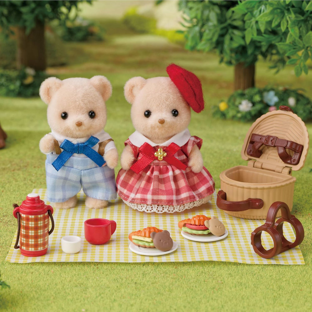 Sylvanian Families Biscuit Bear Frère et Sœur Set de Jeu Délicieux Pique-nique