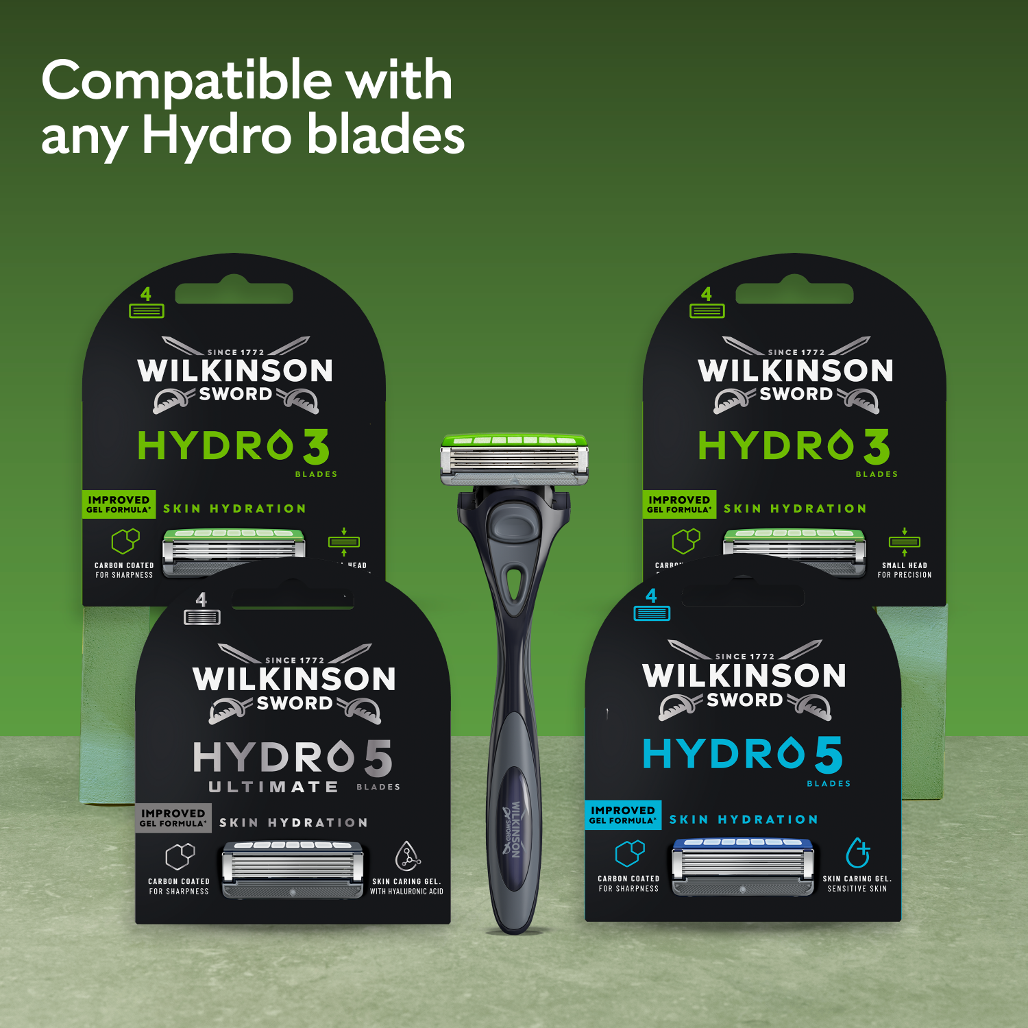 WILKINSON SWORD Hydro 3 - Lames de Rasoir Pour Homme - 4 Recharges