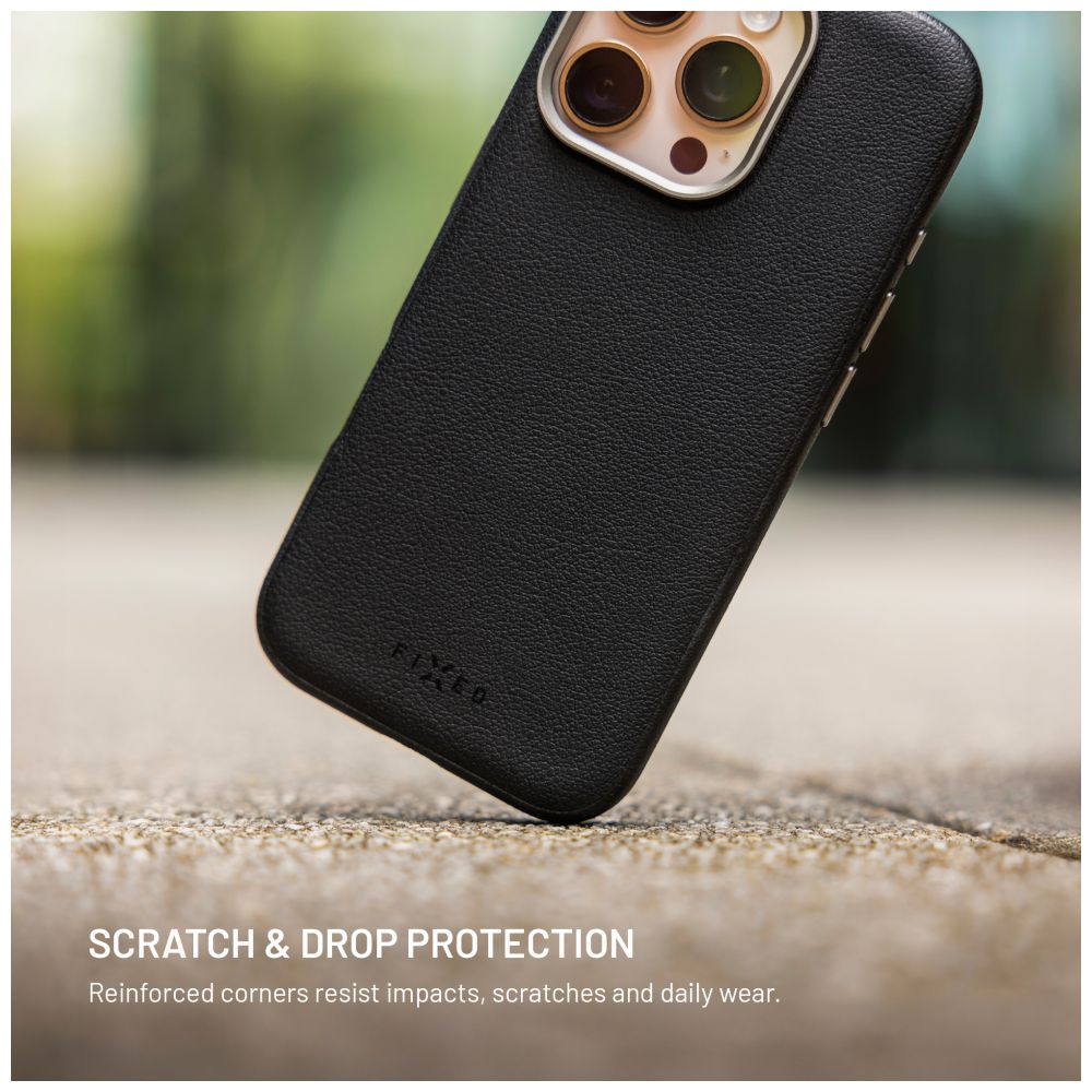 FIXED Coque MagLeather pour Apple iPhone 17 Pro, Noir