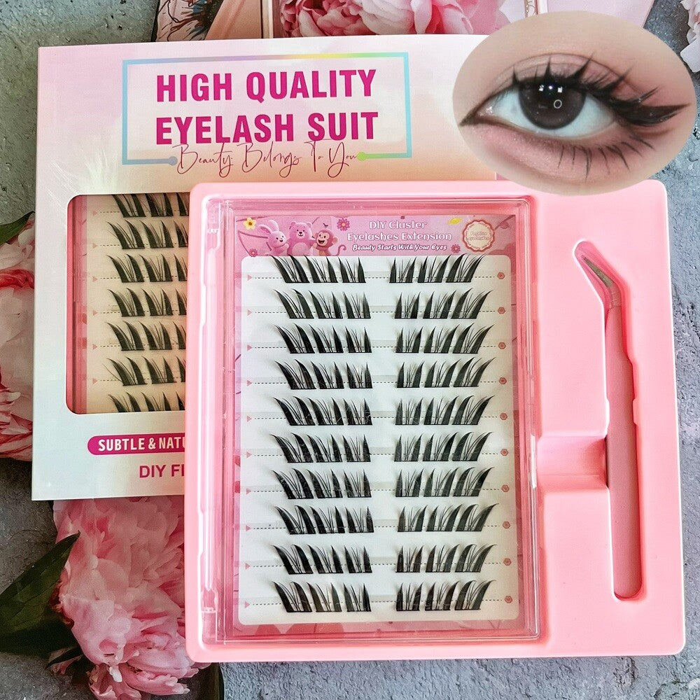 MeoMagic - Kit de faux-cils pré-collés avec pinces à épiler - 10 lignes - F32