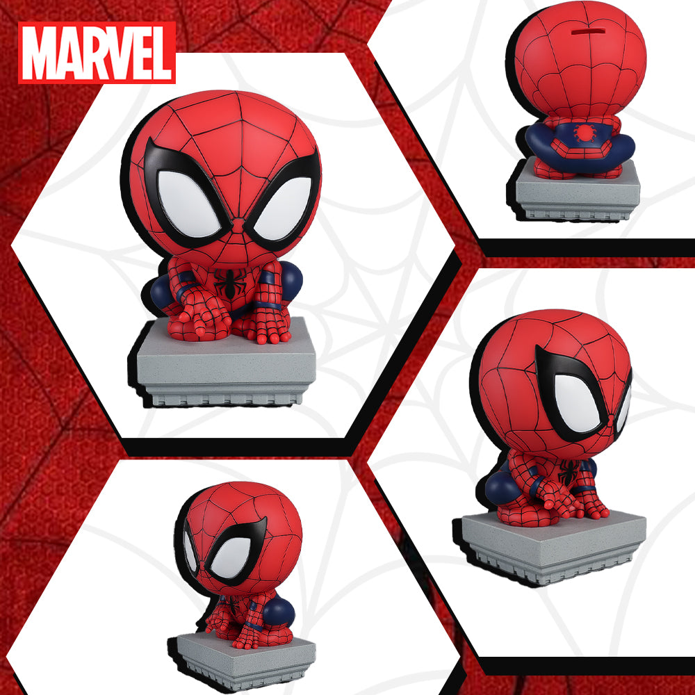 Tirelire Marvel Spider-Man Officielle en PVC 3D – Figurine Cartoon Étanche et Anti-Choc, Fait Main, Objet de Collection et Décoration de Bureau ou Maison, Idée Cadeau