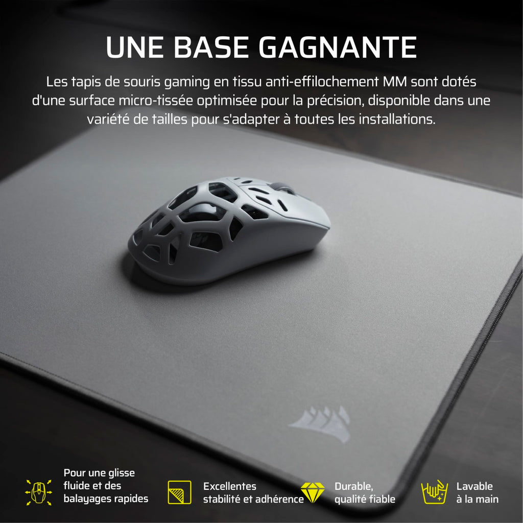 Corsair MM Tapis de Souris Gaming Tissu 122x59 cm Surface Lisse - gris