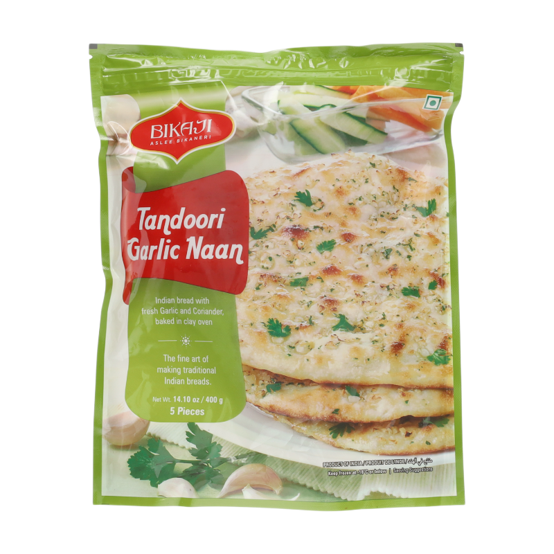 BIKAJI Naan Tandoori à l'ail - 400 g
