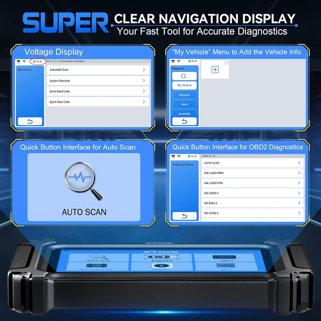 xtool D6 Scanner OBD2 Système Complet Outil de Diagnostic avec Mises à Jour Gratuites à Vie | Lecteur de Code pour Voiture & Outil de Scan avec 15+ Réinitialisations
