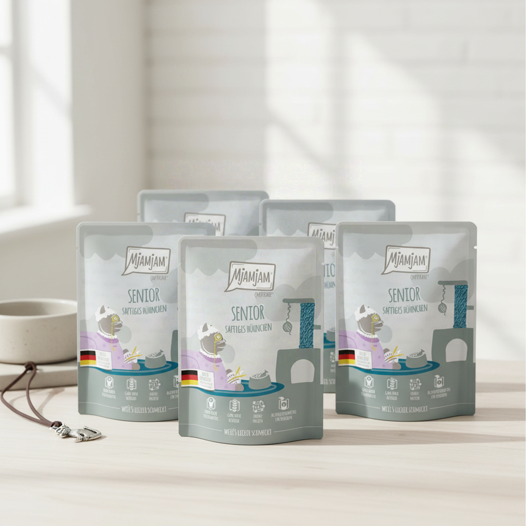 [Peut être servi frais pour l'été] MjAMjAM Senior Quetschie Nourriture humide pour chat au poulet 300 g x 6