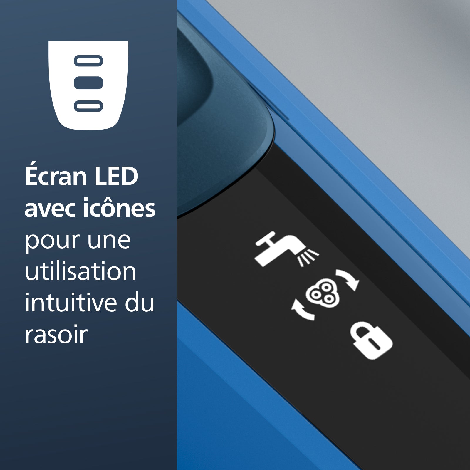 Philips Series 5000 S5466/17 Rasoir électrique avec têtes flexibles 360°, lames ComfortTech auto-affûtées, rasage humide & sec, tondeuse de précision SmartClick, charge rapide - Bleu