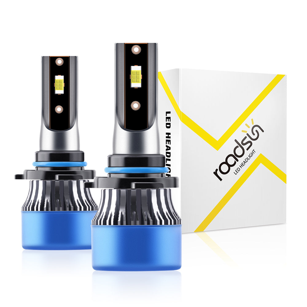 Roadsun 9005/HB3 ampoule de phare automobile ultra-lumineuse 6000K lumière blanc froid, ampoule 9005, HB3, ampoule de phare sport haute performance avec ventilateur de refroidissement