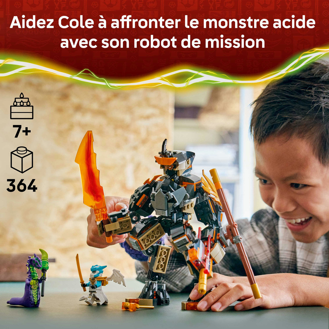 LEGO Ninjago 71854 La mission du robot Cole et du dragon Zane