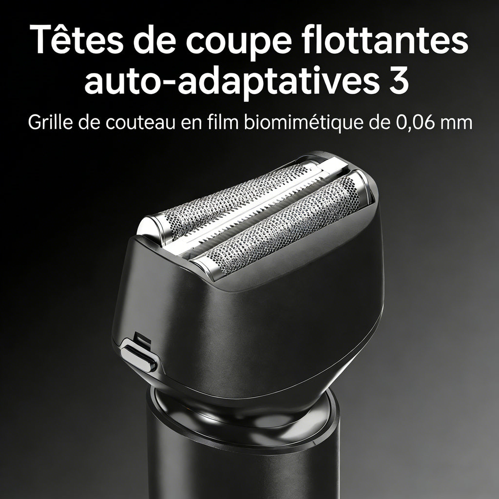 LOFANS Rasoir électrique à grille pour homme avec tête flottante à double lame, Rasoir électrique rechargeable pour rasage à sec et humide