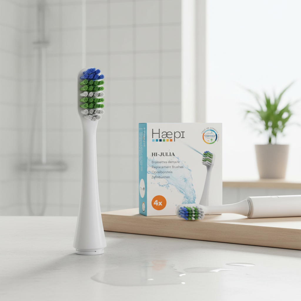 Haepi : 4 têtes de brosse pour brosse à dents électrique à ultrasons, compatibles avec Haepi Julia