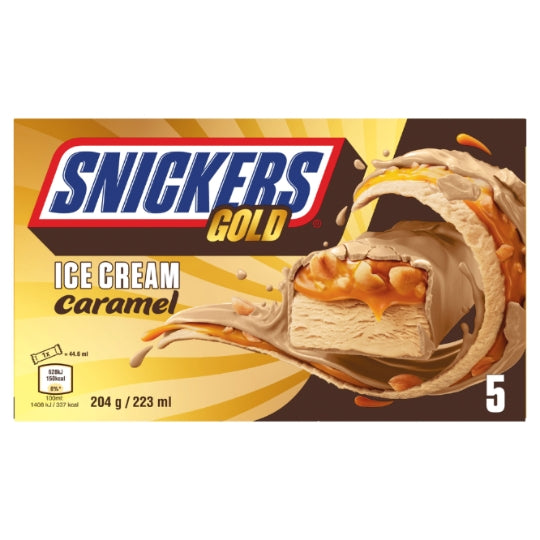 Snickers Barres de Glace Chocolat Caramel et Cacahuète – 5 Barres 204 g