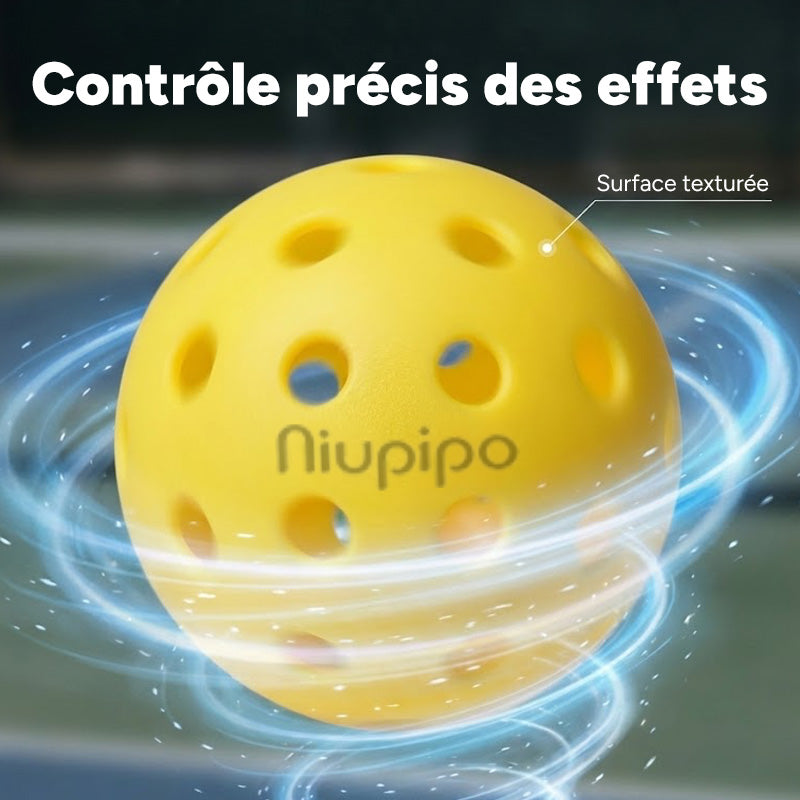 NIUPIPO Lot de 6 balles de pickleball d’extérieur en TPE - Diamètre 74 mm