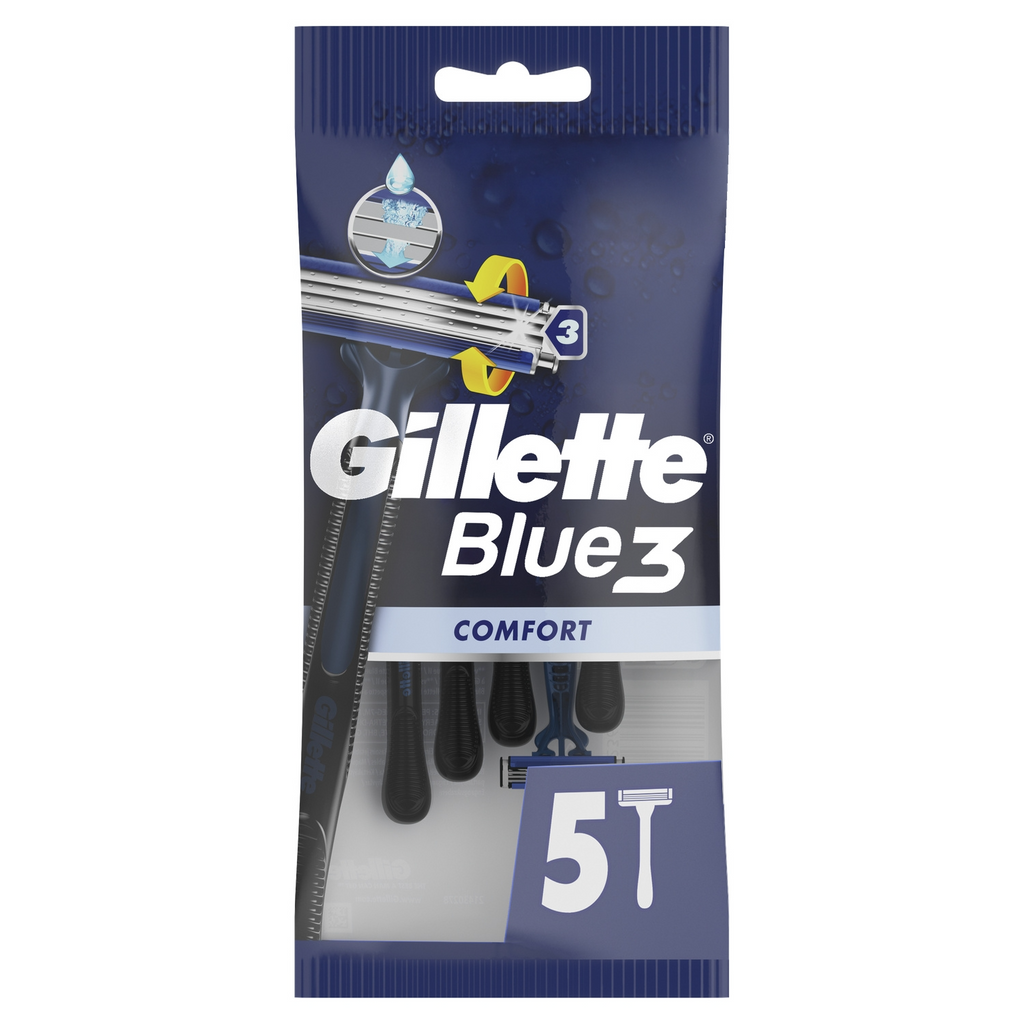 Gillette Blue 3 Comfort Rasoirs Jetables - Lot de 5
