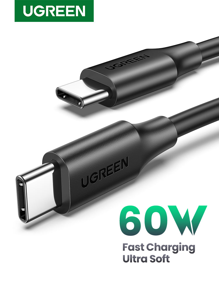 UGREEN Câble USB 2.0 Type-C M-M rond en nickel 1-m noir