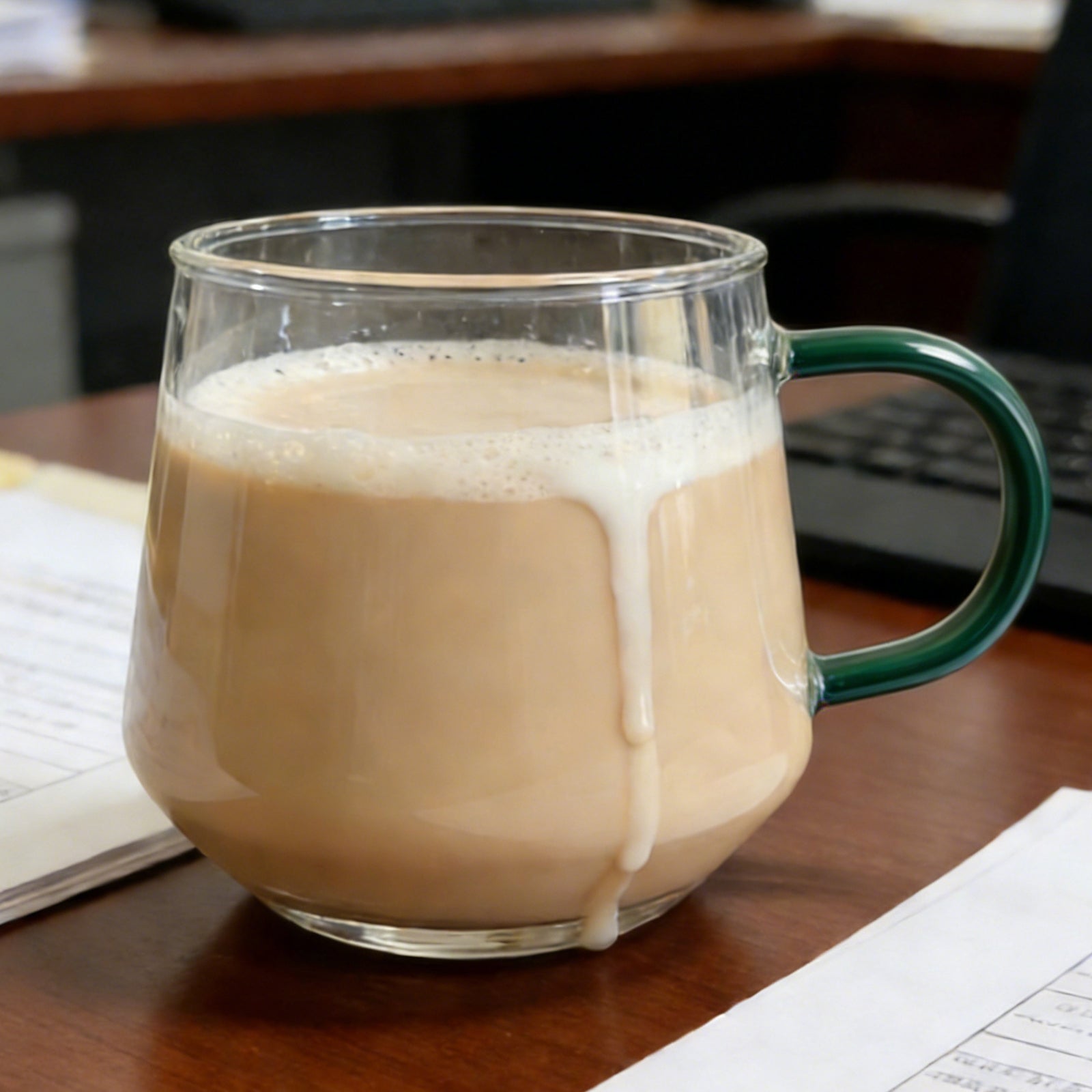 Ju7cer Tasse verte Tasse en verre Verres à thé Verres à boire Verre à café 280 ml 1 pc