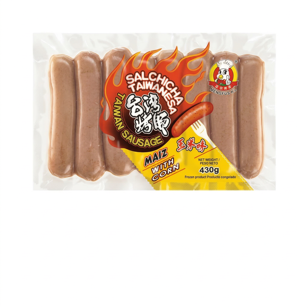 Meng Fu Saucisses de Taïwan au maïs 430 g/boîte