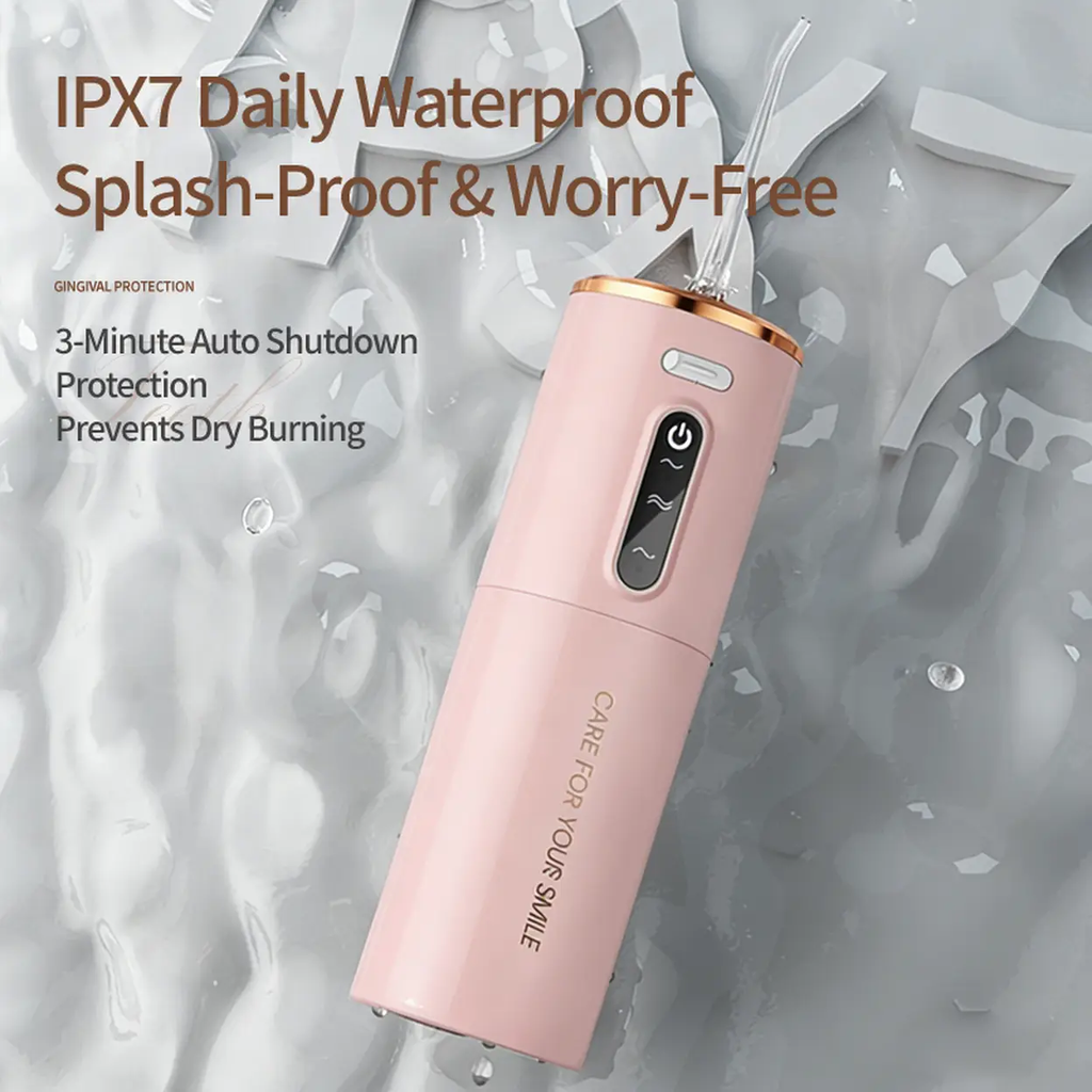 Rushi R-B31A Hydropulseur électrique, Réservoir d'eau de 280 ml, Batterie de 1200 mAh, Rose