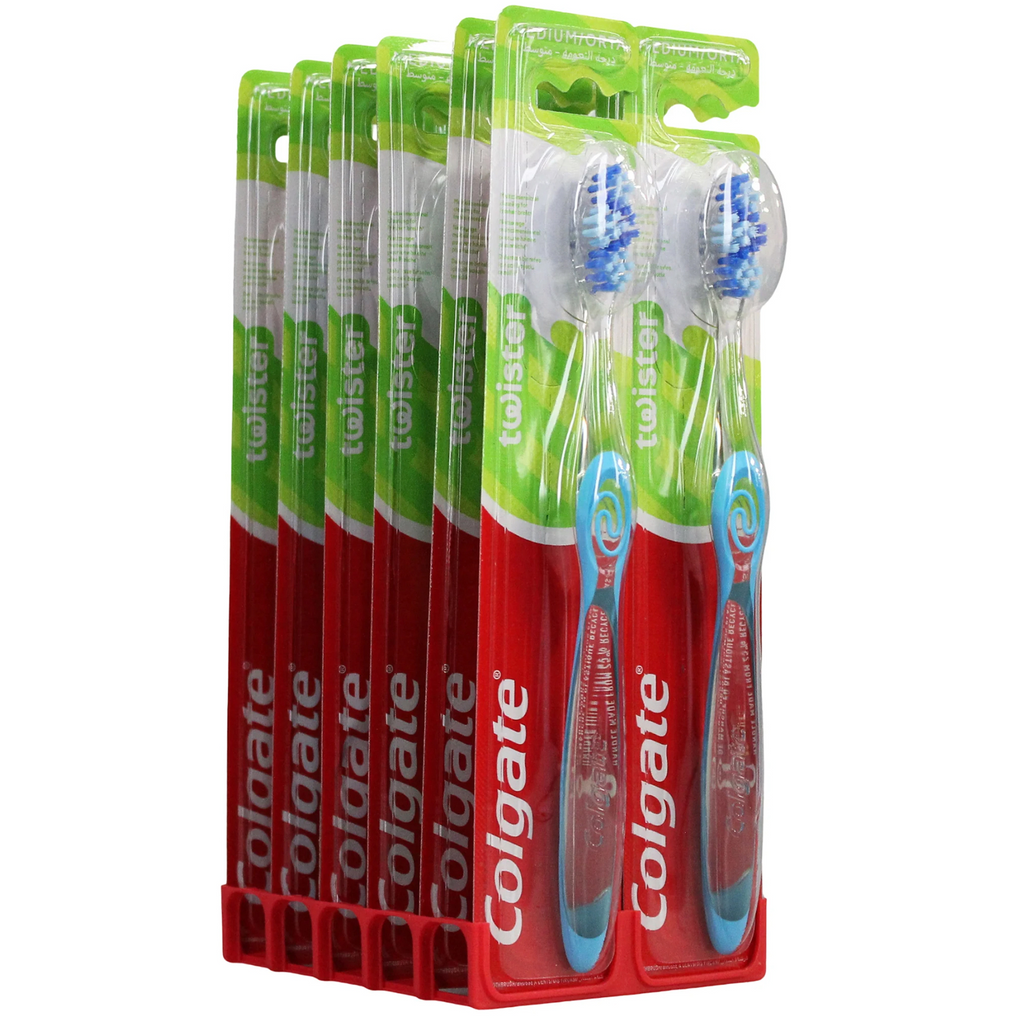 Colgate Twister Brosse à dents Medium Lot de 12 CDU