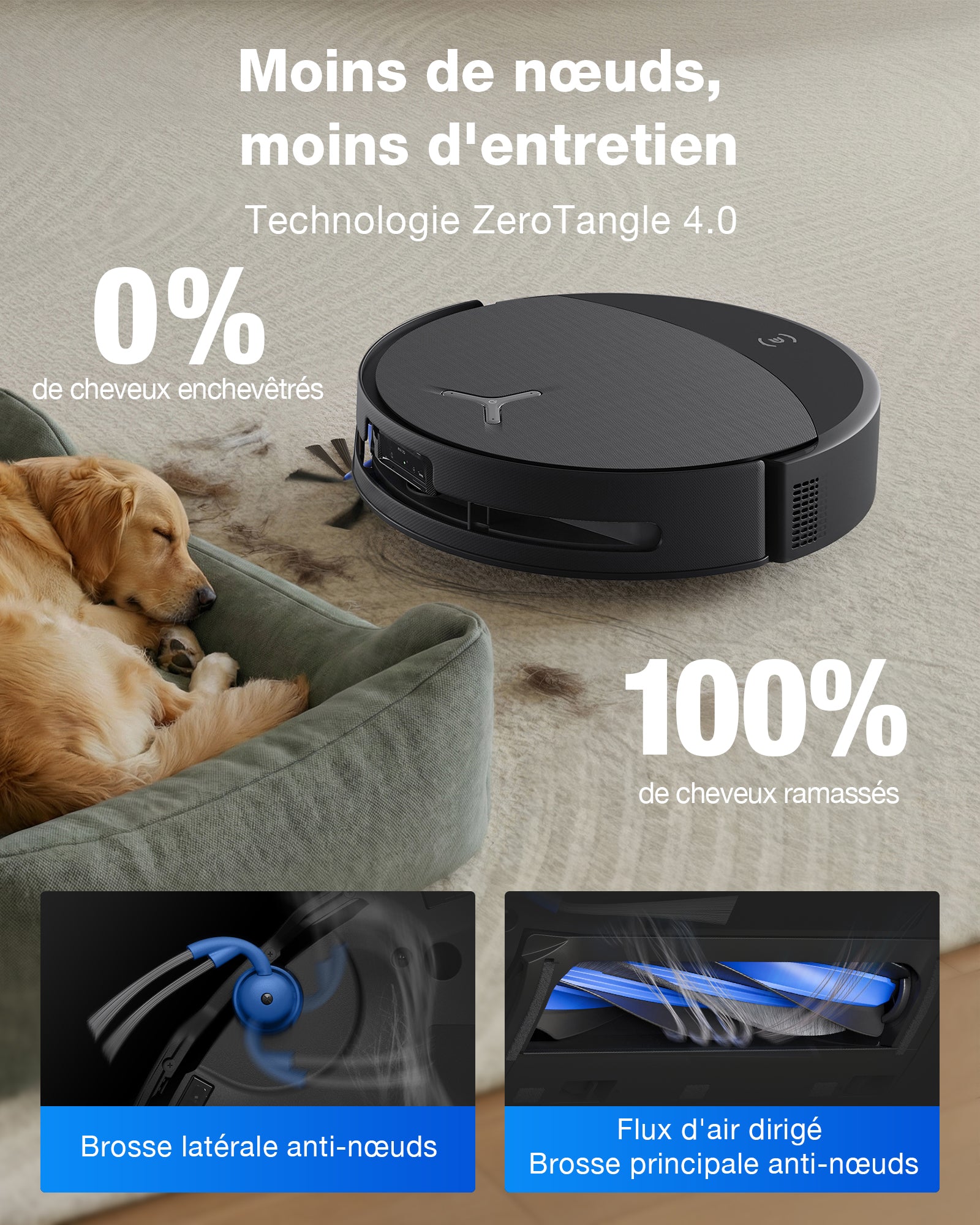 ECOVACS T90 PRO Robot aspirateur et laveur (Noir) avec station OMNI tout-en-un, puissance d'aspiration jusqu'à 30 000 Pa, lavage automatique OZMO ROLLER 3.0