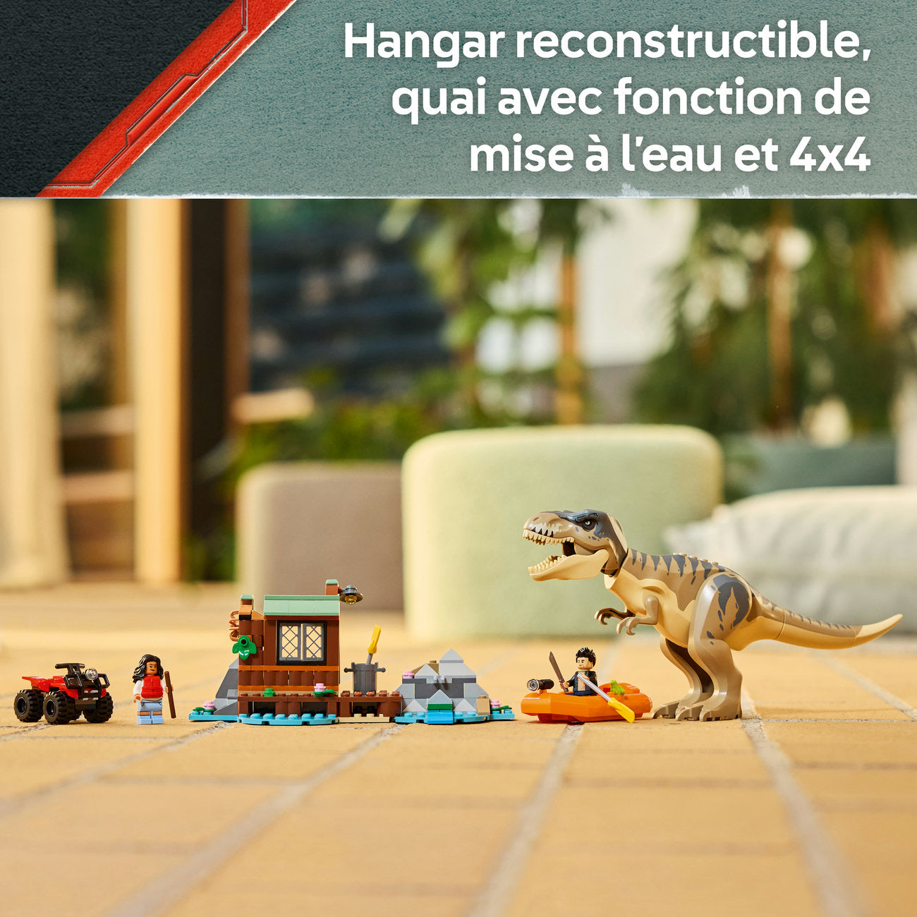 LEGO Jurassic World : Évasion du T. rex, hangar et bateau 76975 (199 pièces)