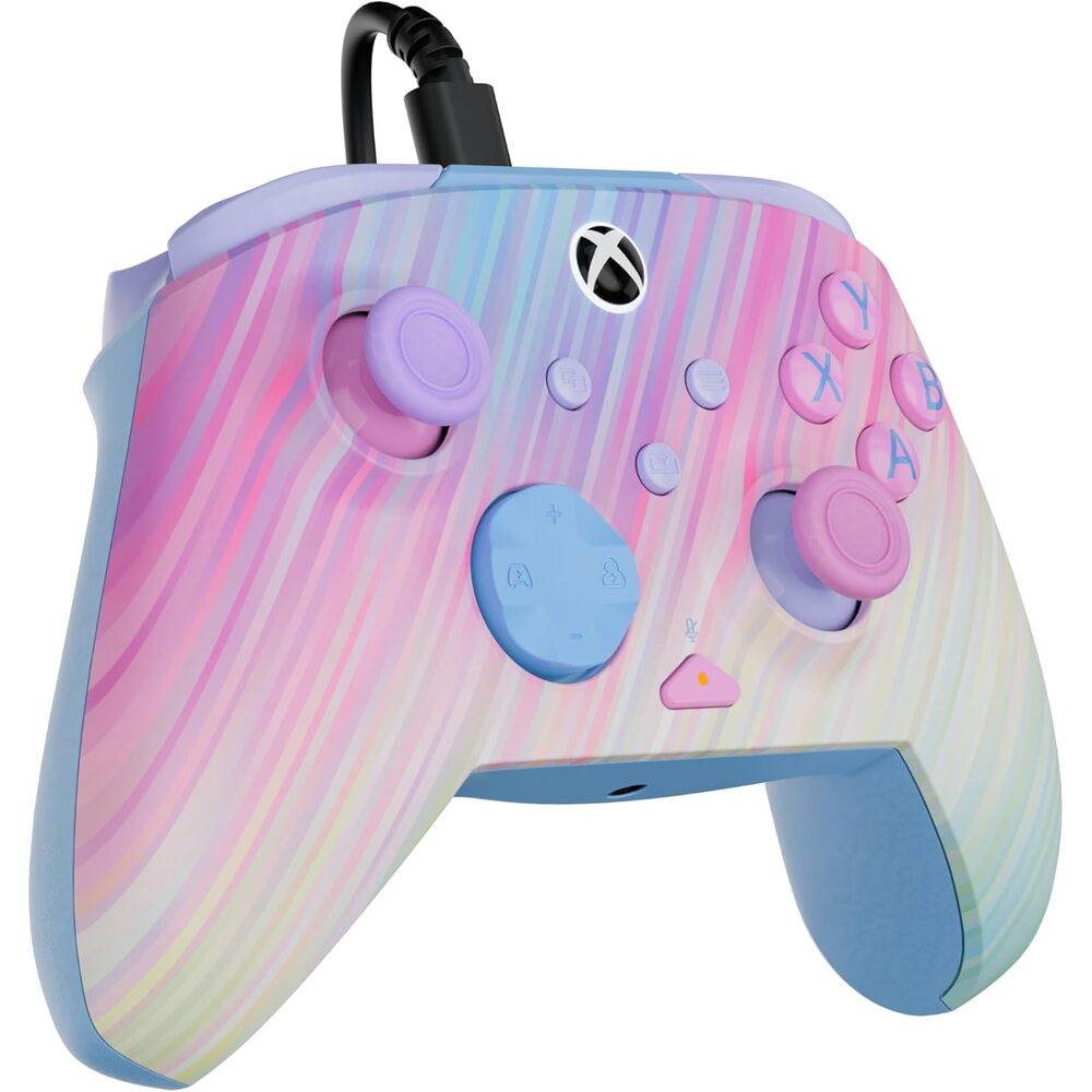 Turtle Beach Rematch Manette filaire Câble USB 2.5m - Boutons Programmables & Commandes audio - Xbox Series X|S, PC (Licence officielle Microsoft) - Motif phosphorescent Cotton Candy