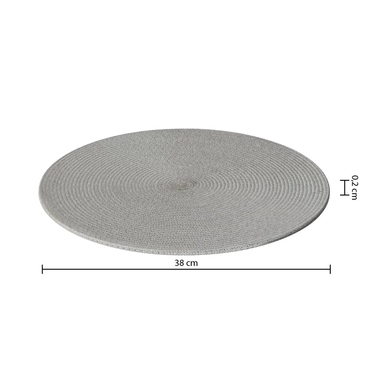 Set de table tressé diam 38 cm gris clair