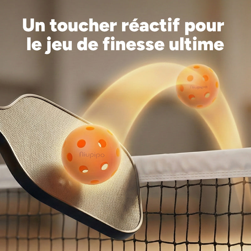 NIUPIPO Lot de 6 balles de pickleball en TPE de haute qualité et durable pour intérieur - Ø 74 mm