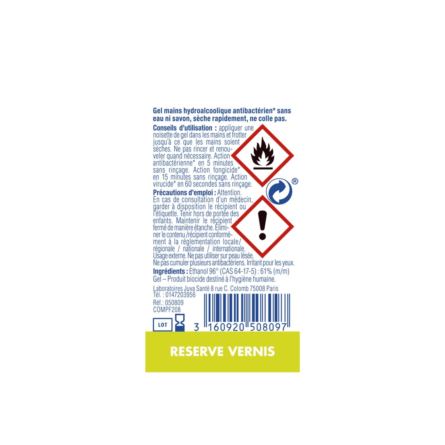 MERCUROCHROME Gel hydroalcoolique Désinfectant Mains Antibactérien 75ML