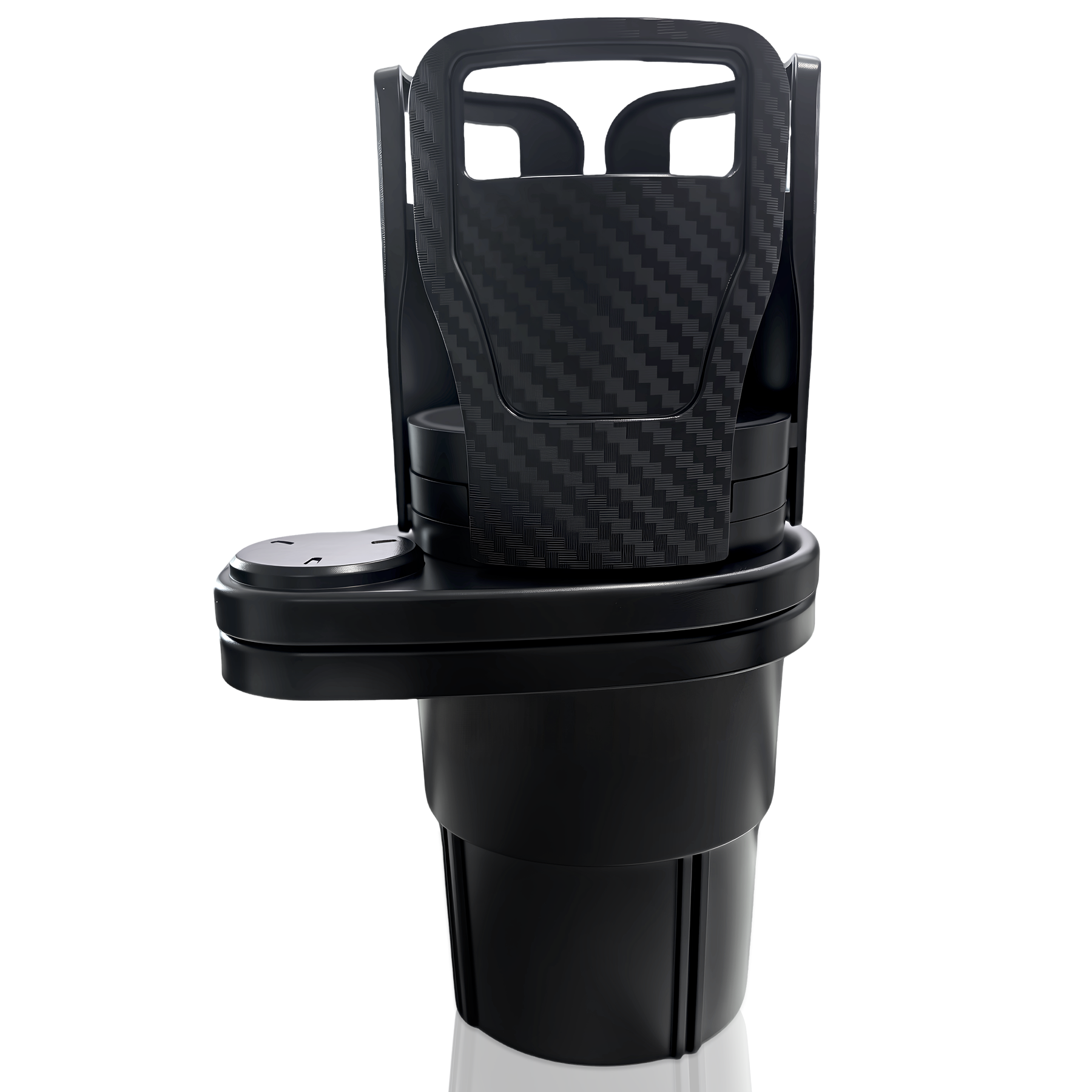 Porte-gobelet voiture 2-en-1, support de boisson pivotant à 360° avec base réglable, antidérapant et stable en ABS, adapté aux bouteilles, tasses à café et canettes, noir