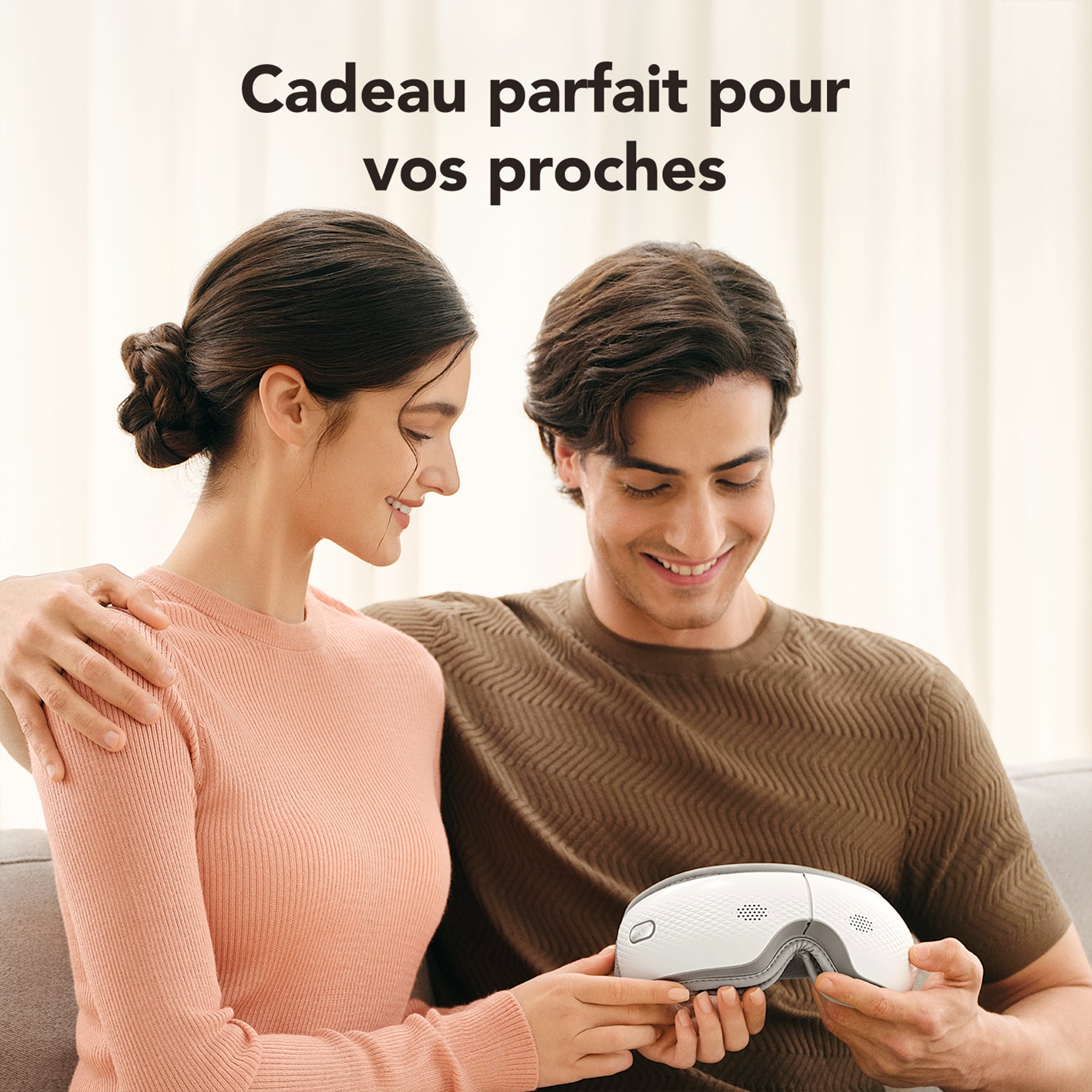 SKG ES300 Masseur oculaire Massage chauffant par coussin d'air - léger, douillet et merveilleusement confortable Soulage la fatigue oculaire Cadeau pour l'être aimé