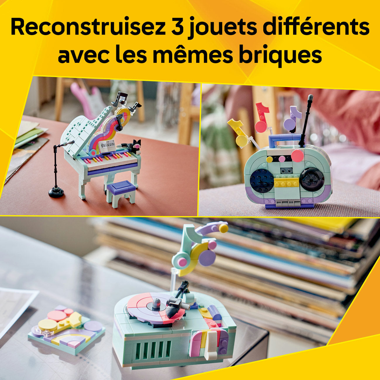 LEGO Creator 3-en-1 Ensemble de Construction Décoration Musicale Piano et Chat 31392
