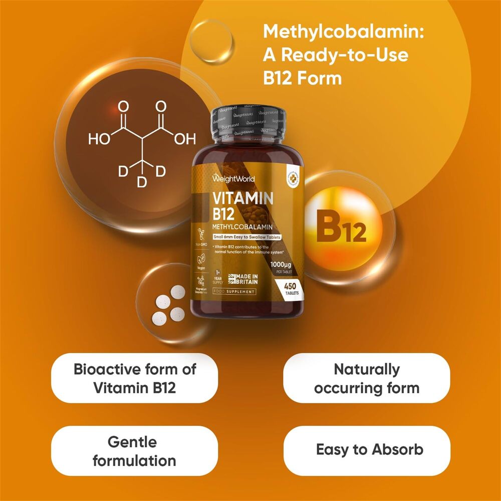 WeightWorld Vitamine B12 (Méthylcobalamine) 1000 µg 450 comprimés