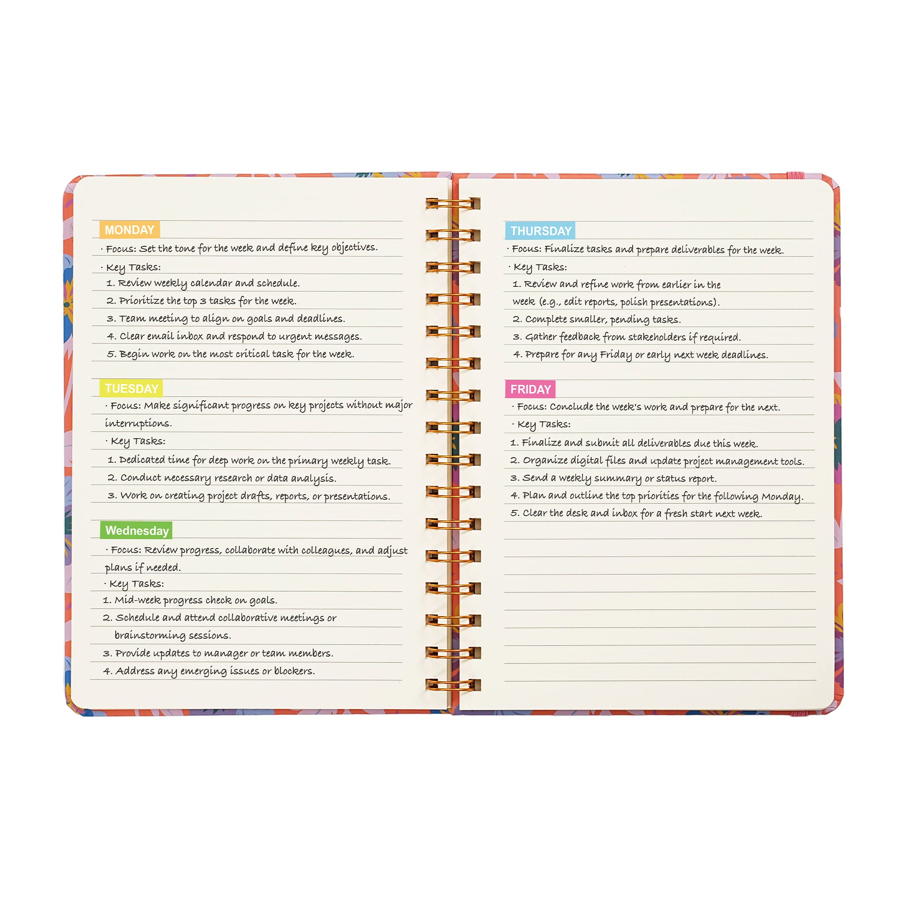 Jubiluu Carnet à spirale A5 à couverture rigide, ligné - 96 feuilles (papier offset 100 g/m²) - avec bande élastique - Carnet règlé crème classique pour écrire, école