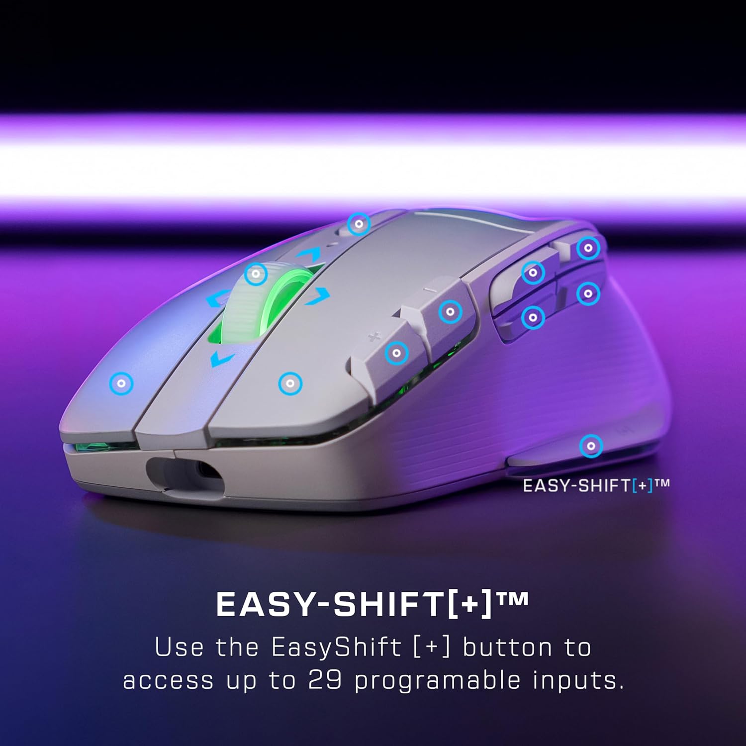 TURTLE BEACH Souris Gaming Sans Fil Kone XP Air 2.4GHz & Bluetooth - 19000 DPI, 29 Boutons - Blanc
