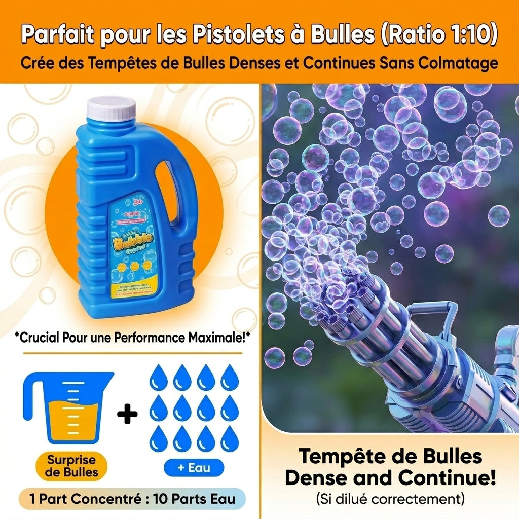 Tokky Solution Concentrée pour Bulles (500ml), Permet de préparer jusqu'à 7,5 litres, Recharge de Bulles Géantes Sûre et Non Toxique, Parfait pour les Machines à Bulles
