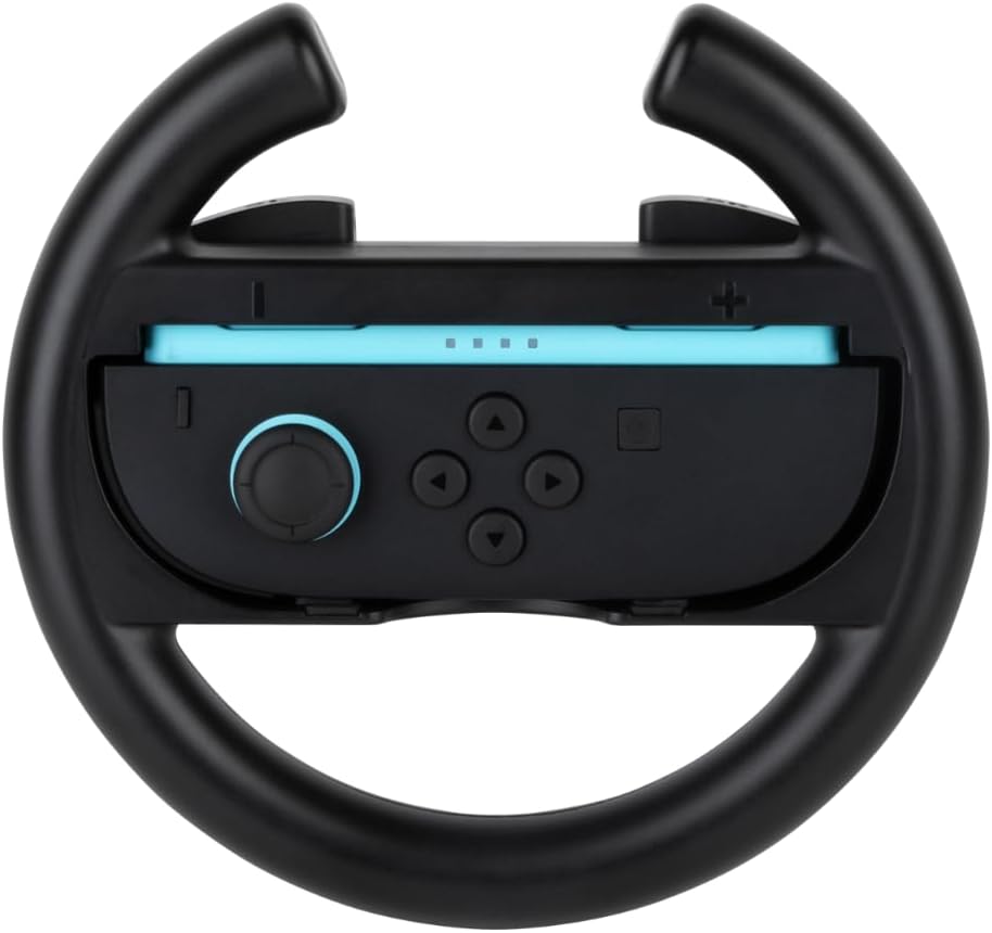 Konix Paire de volants de course pour manettes Joy-Con Nintendo Switch 2 - Plastique - Noir