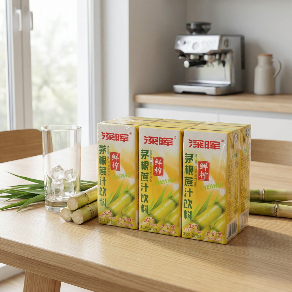 Shenhui Boisson au jus de canne à sucre et Bai Mao Gen - 6 x 250 ml