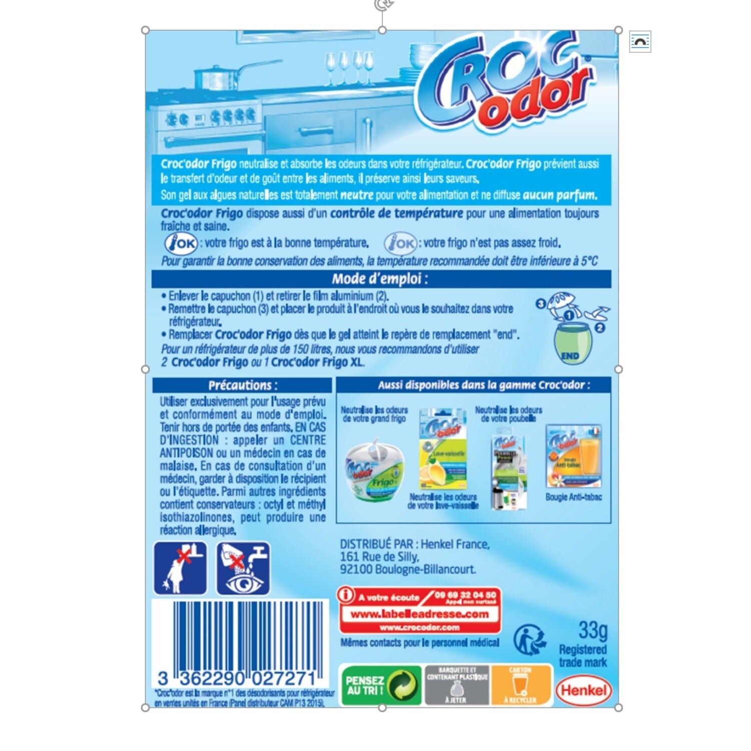 Dr. Beckmann Désodorisant pour Réfrigérateur 33 g