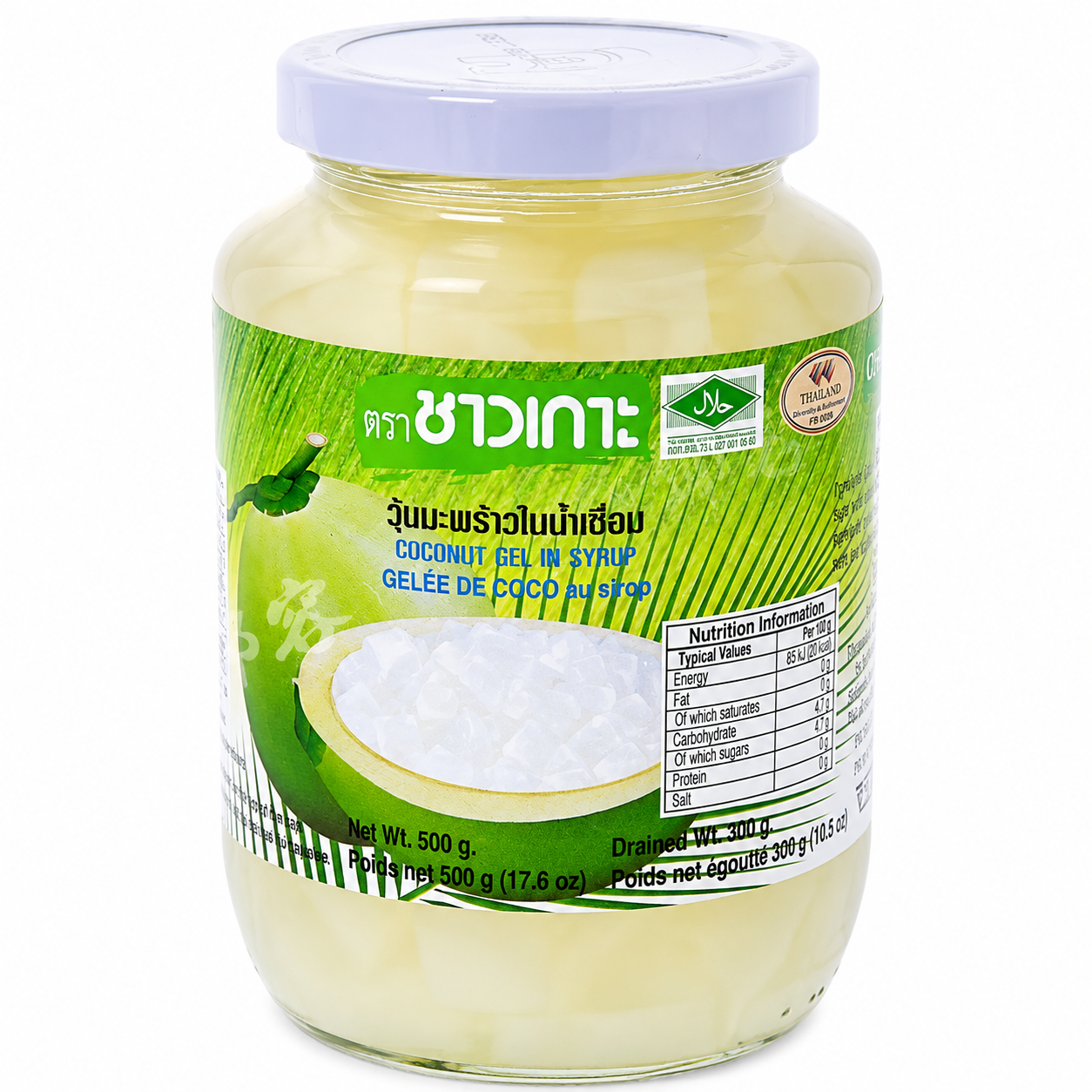 CHAOKOH Gelée de noix de coco en sirop 500 g