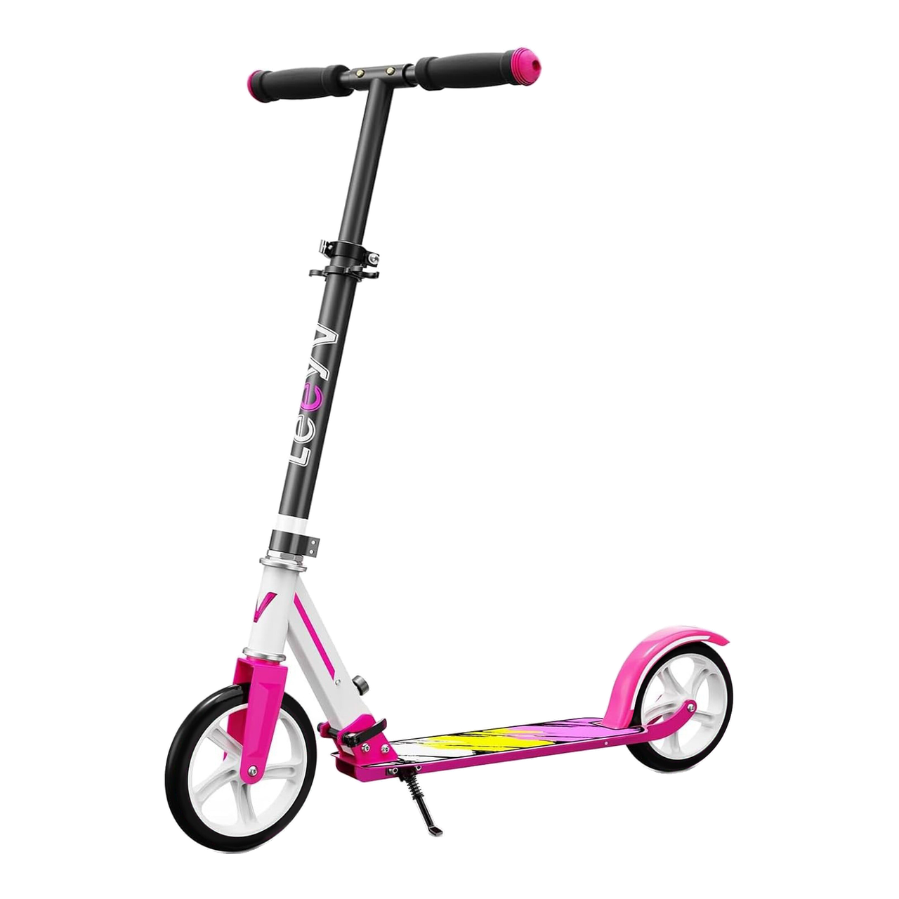 LEEYV Trottinette LY205, Trottinette pour enfants 6–12 ans et adultes, Charge maximale 100 kg, Hauteur réglable, Légère, 2 roues, Trottinette pliable pour enfants avec grandes roues de 205 mm
