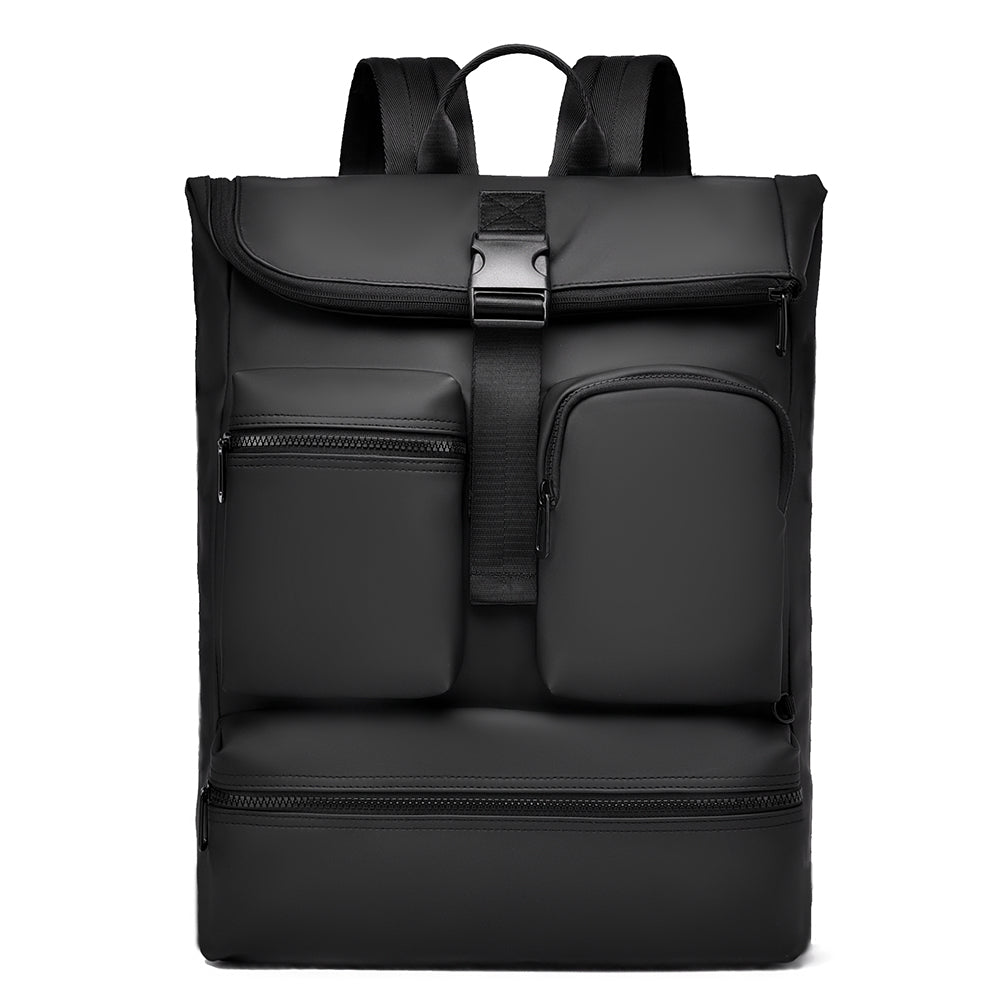 Sac à dos ordinateur portable professionnel 15,6 pouces à rabat hydrofuge Multi poches externes Poches arrière antivol Sac à dos décontracté Pour bureau et voyage quotidien