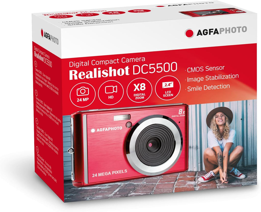 AgfaPhoto Realishot DC5500 Appareil photo numérique 24 MP - Rouge