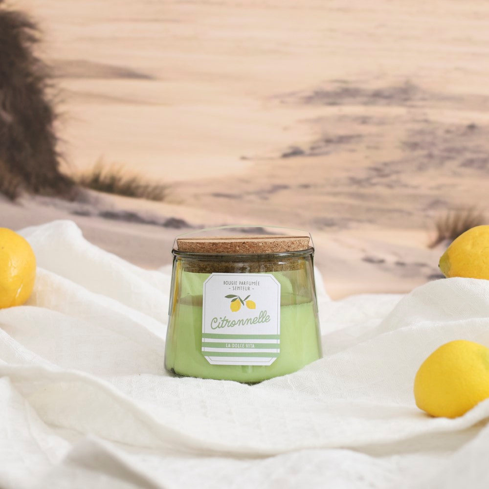 HOME DECO FACTORY Bougie parfumée Bain de Soleil en pot, hauteur 8 cm
