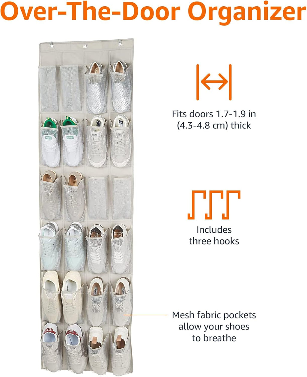 ANQI Étagère à chaussures portable en maille Gris clair 2,76 x 18,9 x 67,2 po Cadre métallique Rangement à chaussures